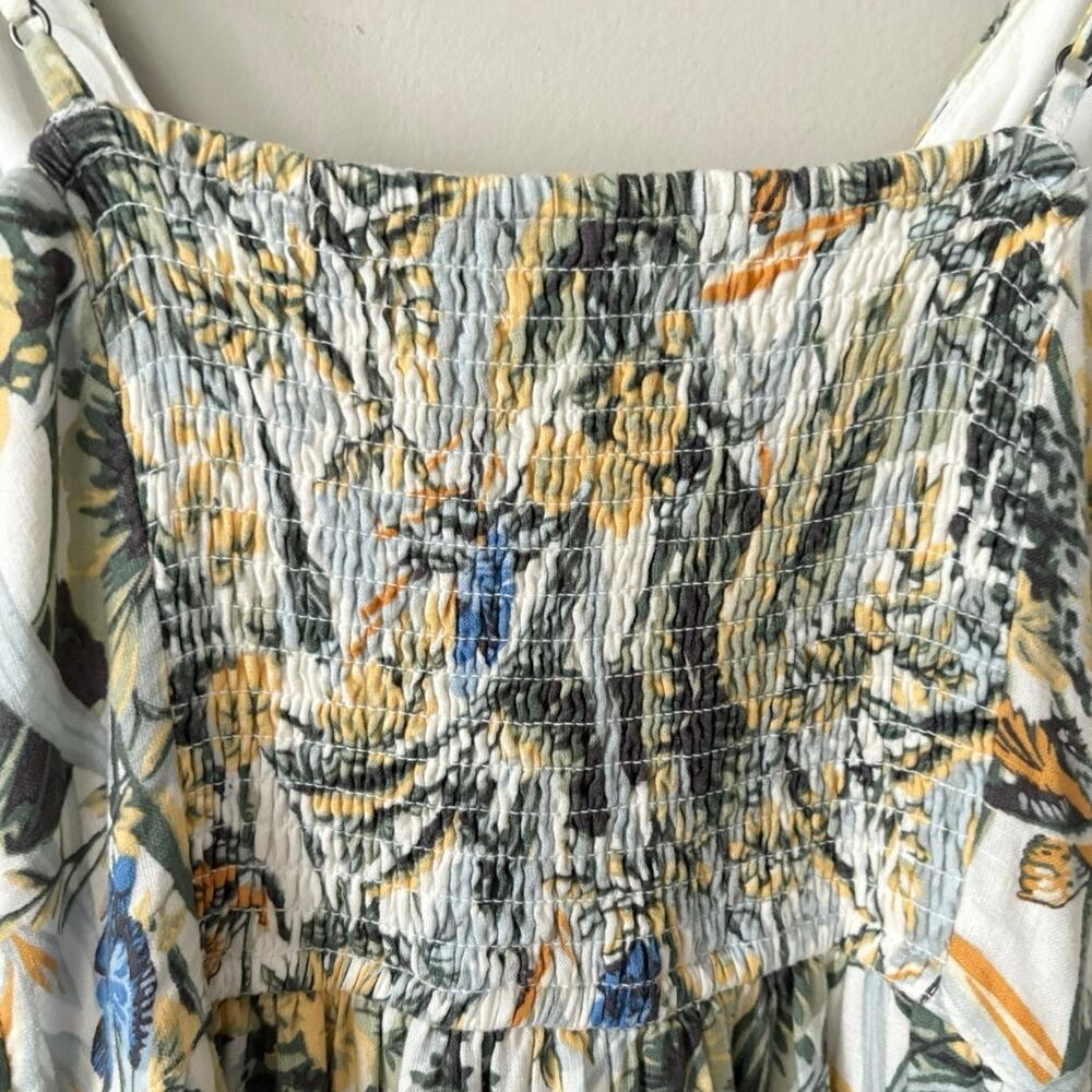 Abercrombie & Fitch Tropical Floral Maxi Dress Smocked Back Button Front M - Picture 6 of 13